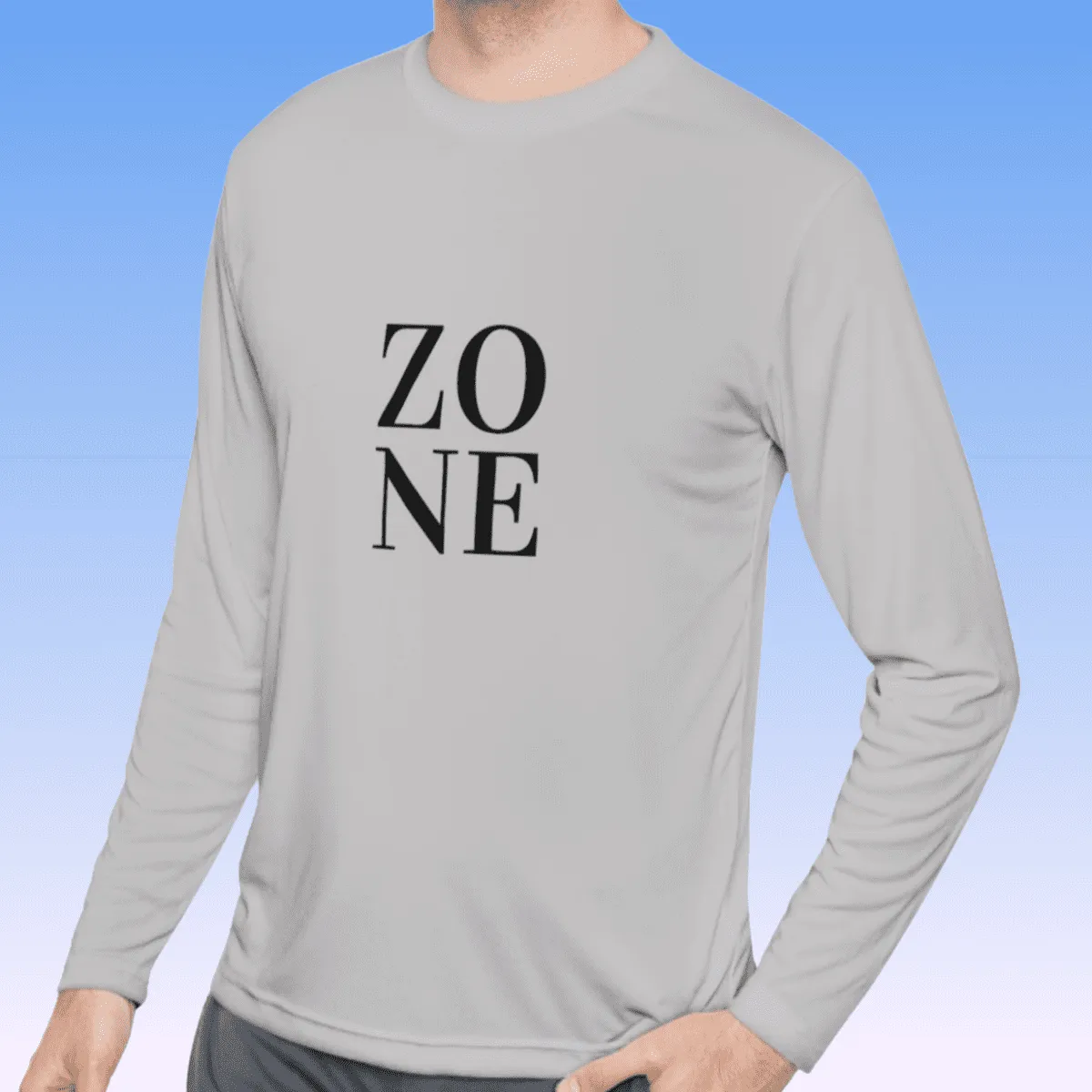 Men's Zone Black Long Sleeve Moisture-Wicking Tee
