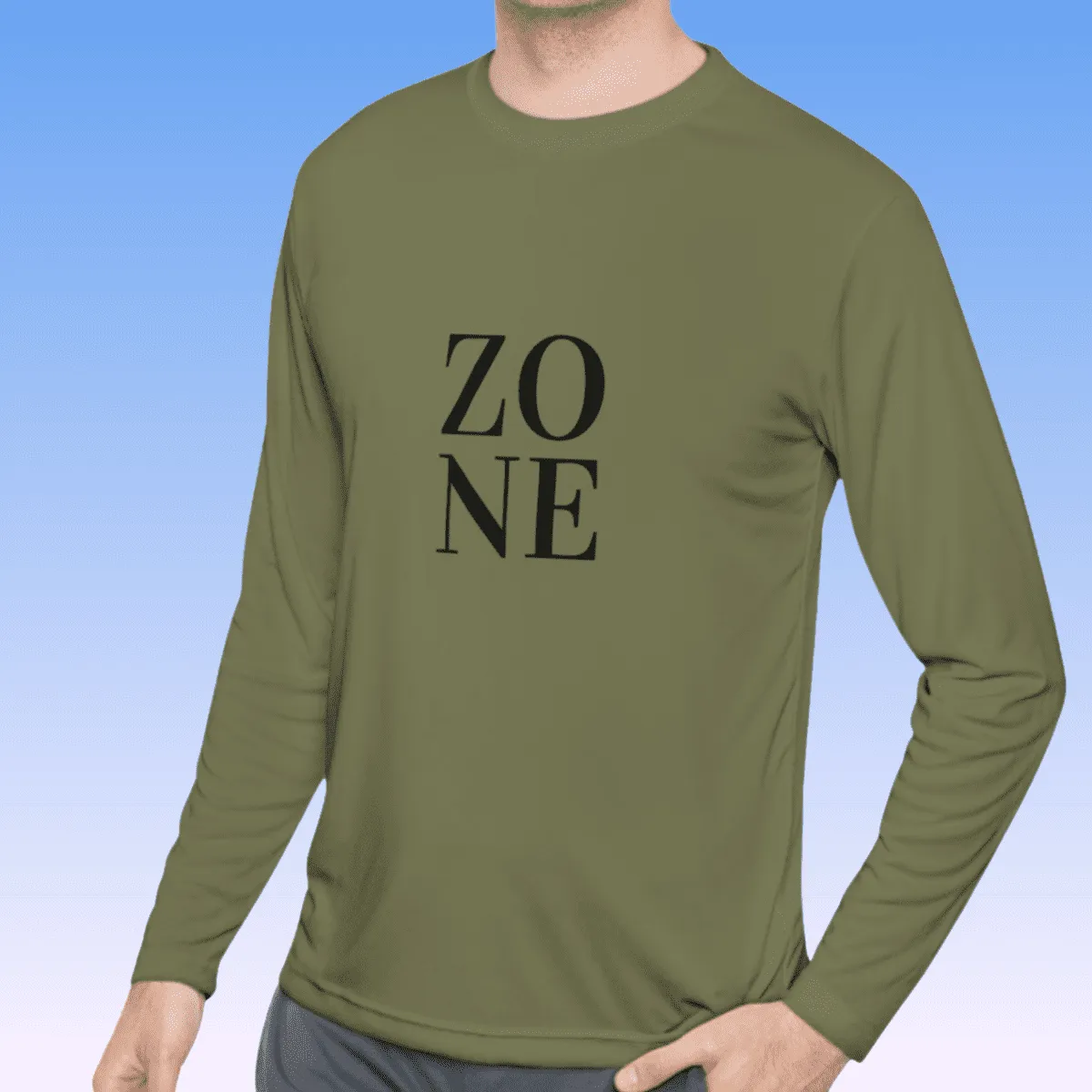 Men's Zone Black Long Sleeve Moisture-Wicking Tee