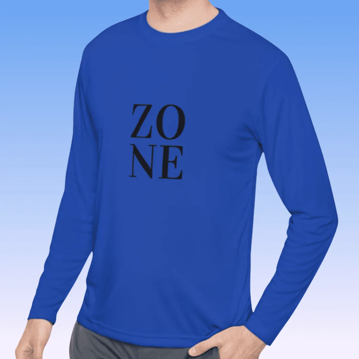 Men's Zone Black Long Sleeve Moisture-Wicking Tee