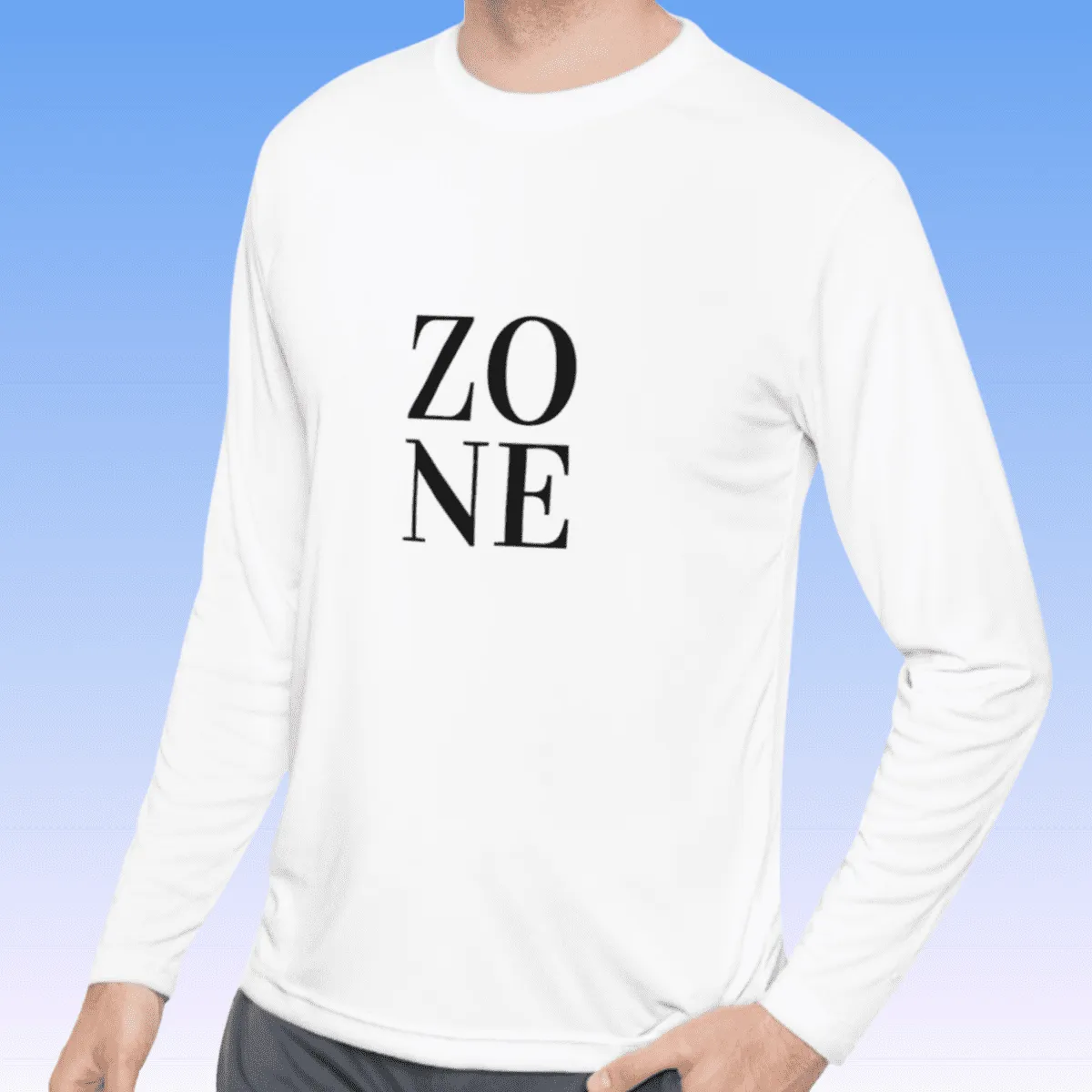 Men's Zone Black Long Sleeve Moisture-Wicking Tee