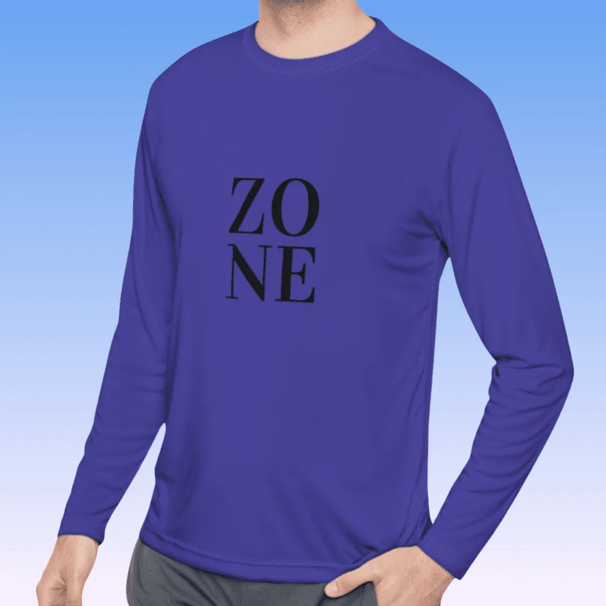 Men's Zone Black Long Sleeve Moisture-Wicking Tee