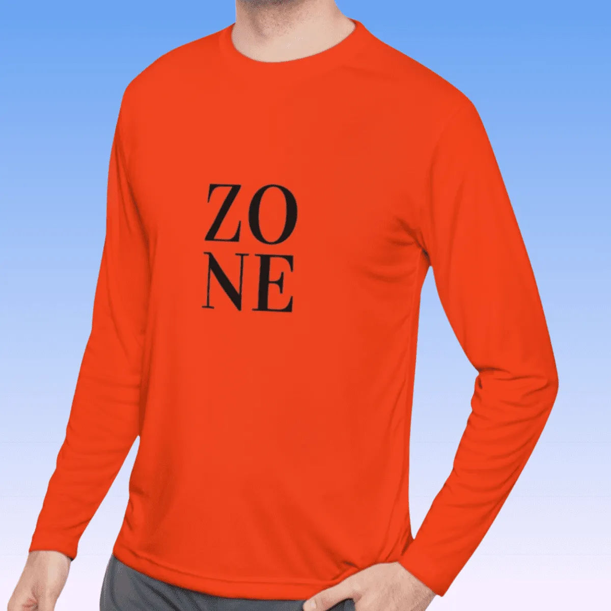 Men's Zone Black Long Sleeve Moisture-Wicking Tee