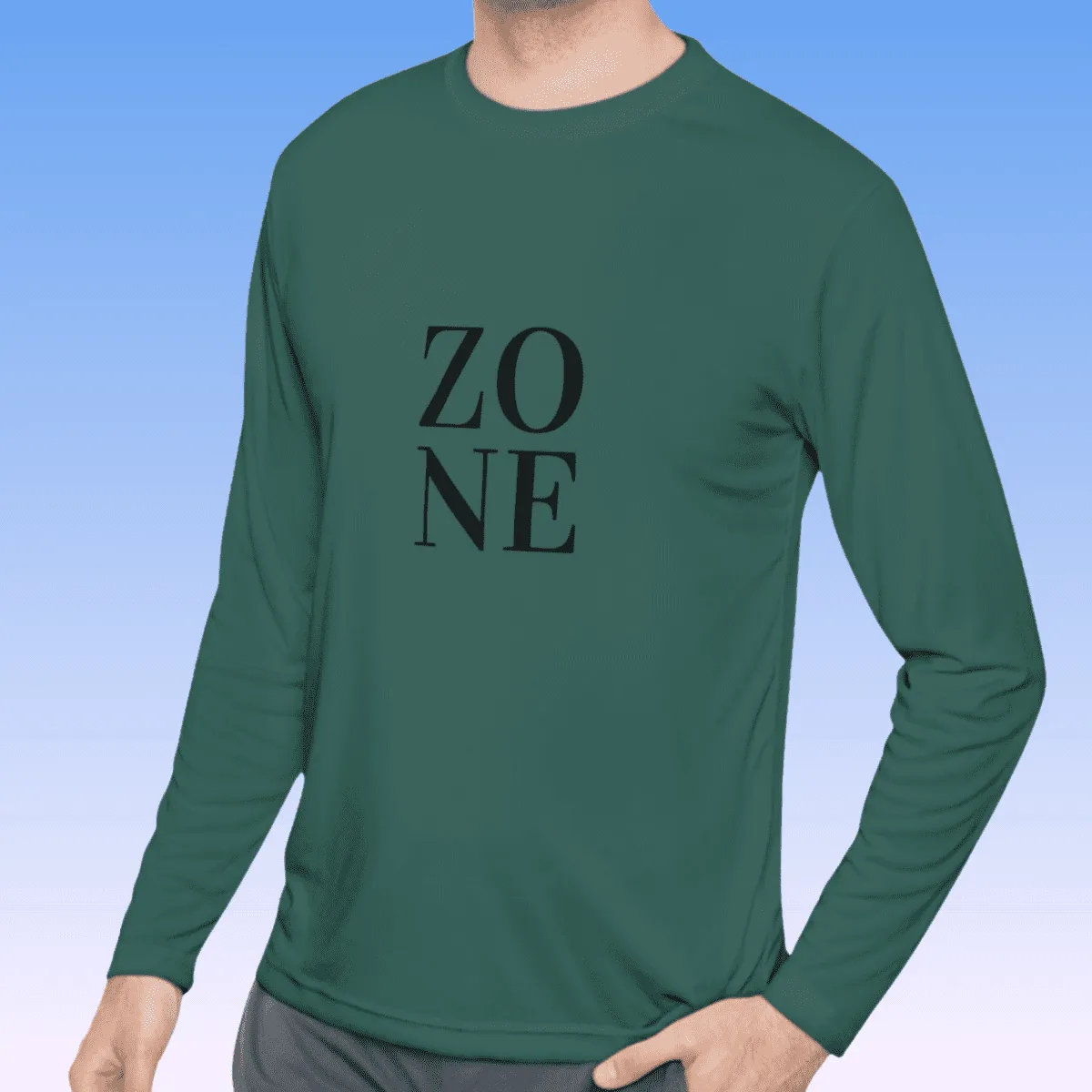 Men's Zone Black Long Sleeve Moisture-Wicking Tee