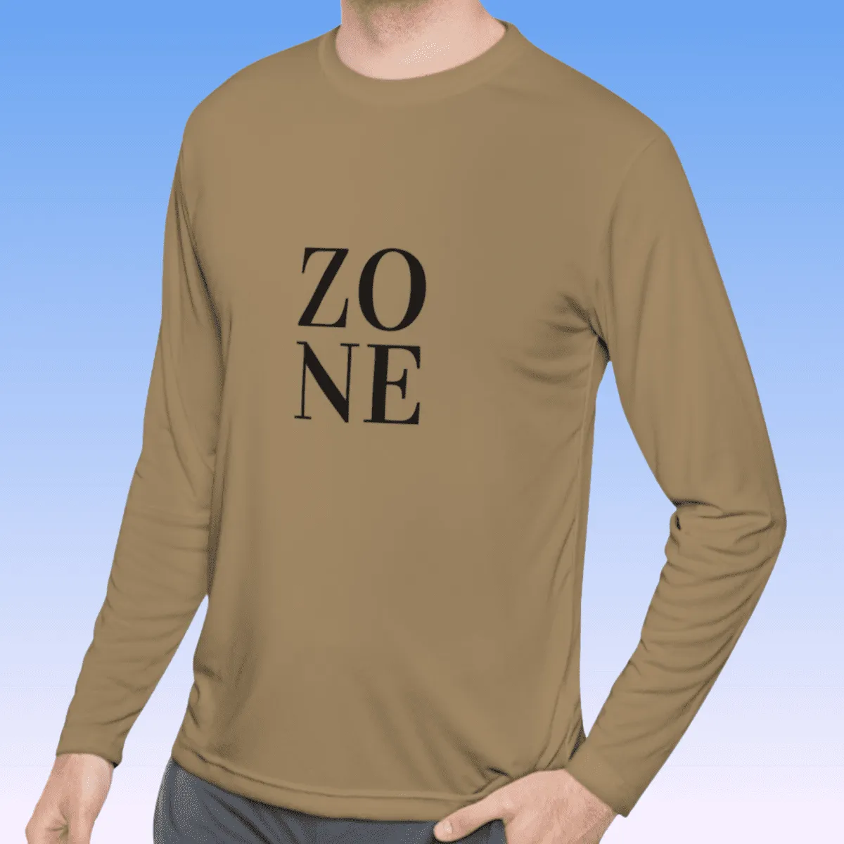 Men's Zone Black Long Sleeve Moisture-Wicking Tee