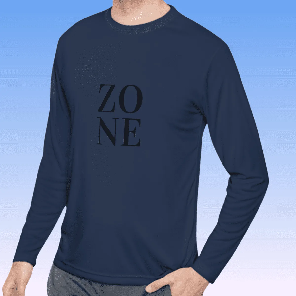 Men's Zone Black Long Sleeve Moisture-Wicking Tee