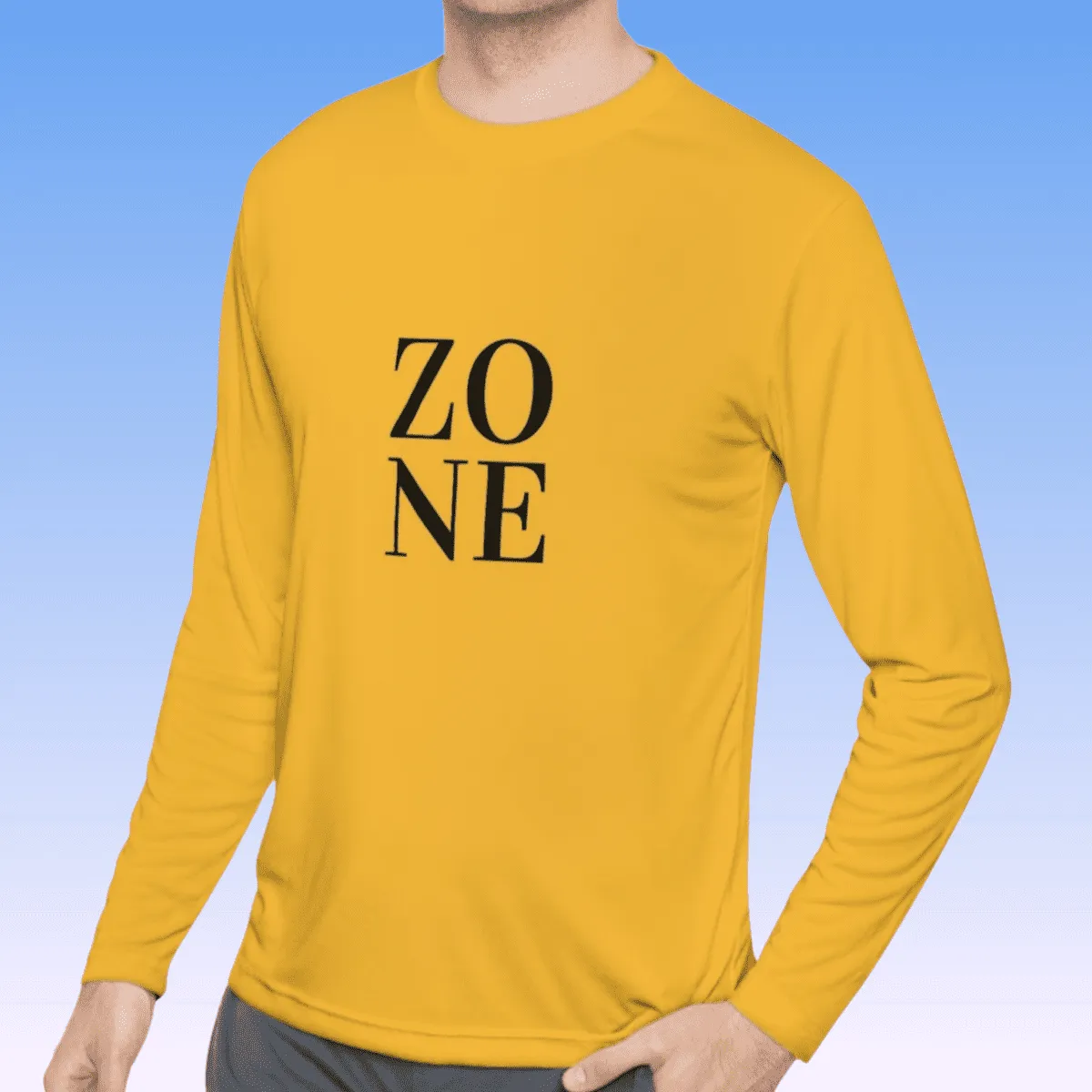 Men's Zone Black Long Sleeve Moisture-Wicking Tee