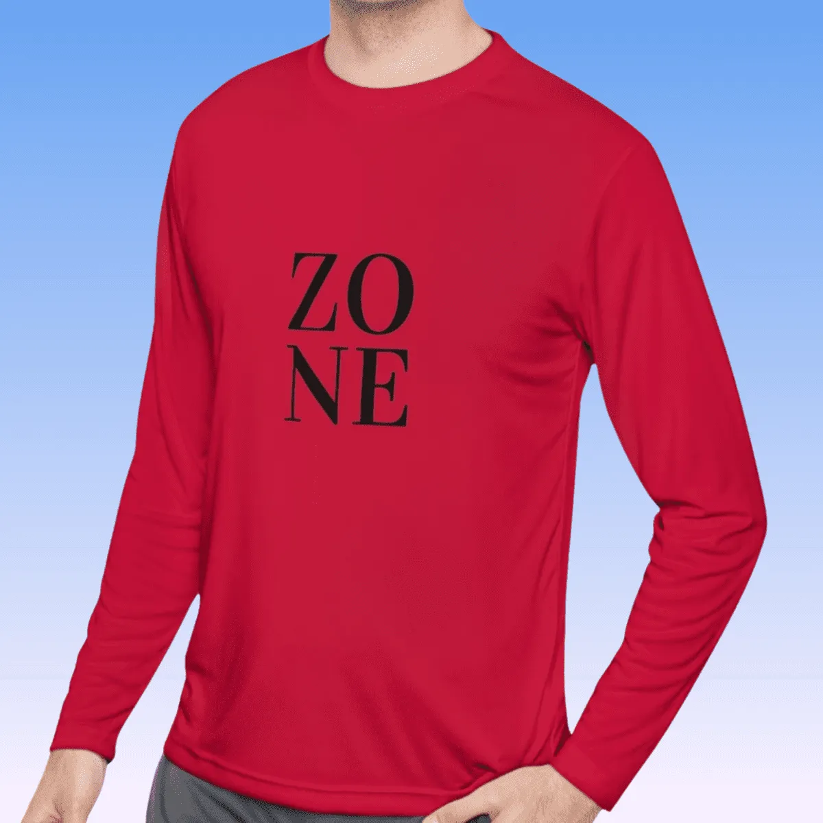 Men's Zone Black Long Sleeve Moisture-Wicking Tee