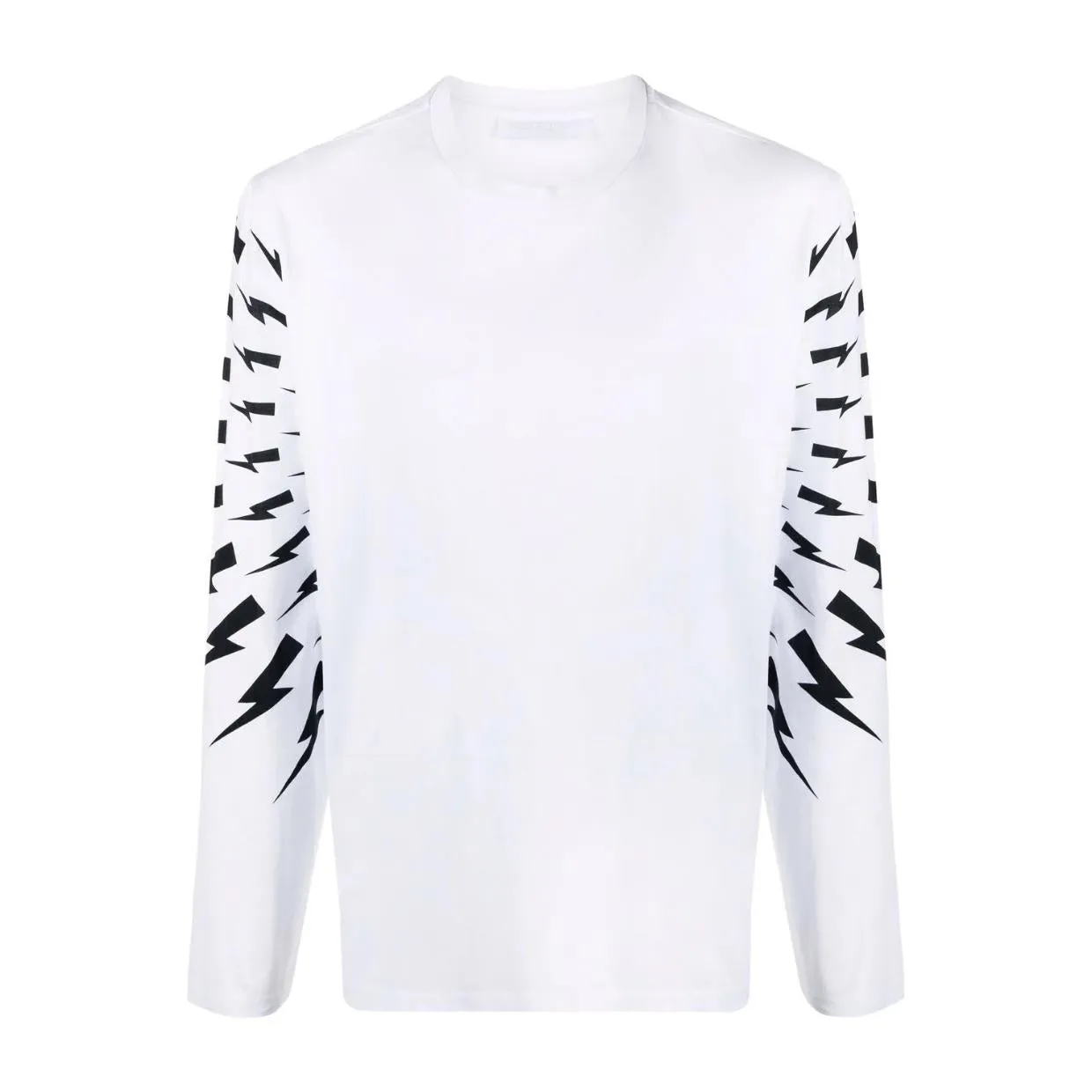 Neil Barrett White Fair Isle Thunderbolt Long Sleeve T-Shirt