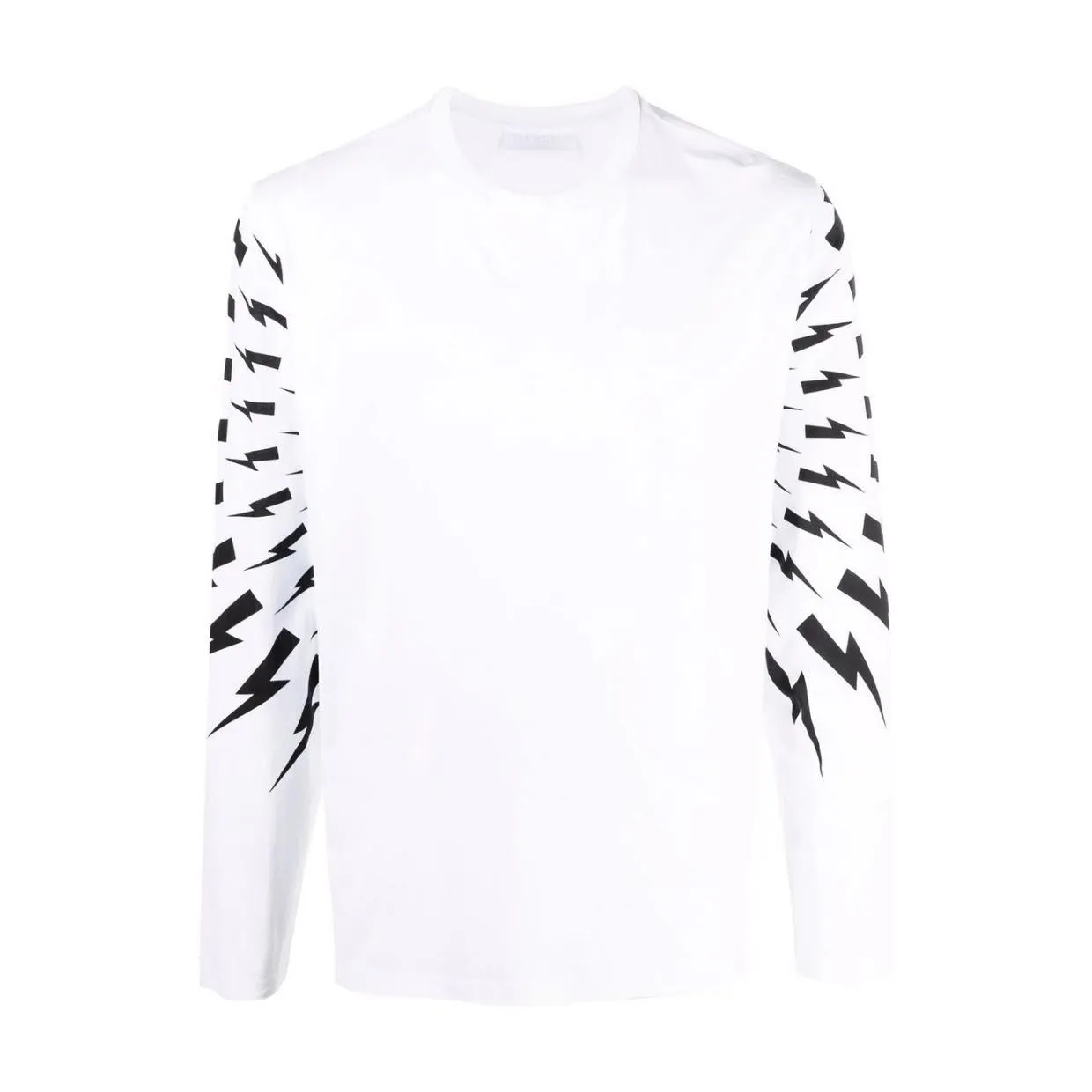 Neil Barrett White Fair Isle Thunderbolt Long Sleeve T-Shirt