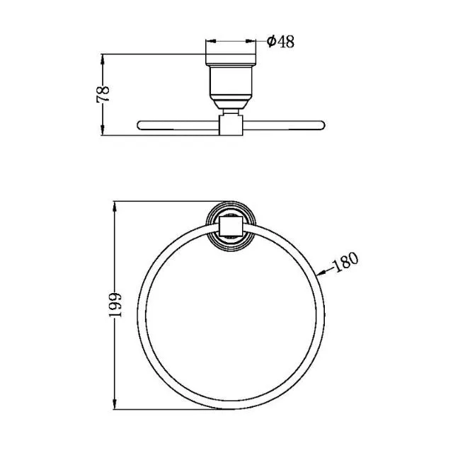 Nero York Towel Ring Matte Black