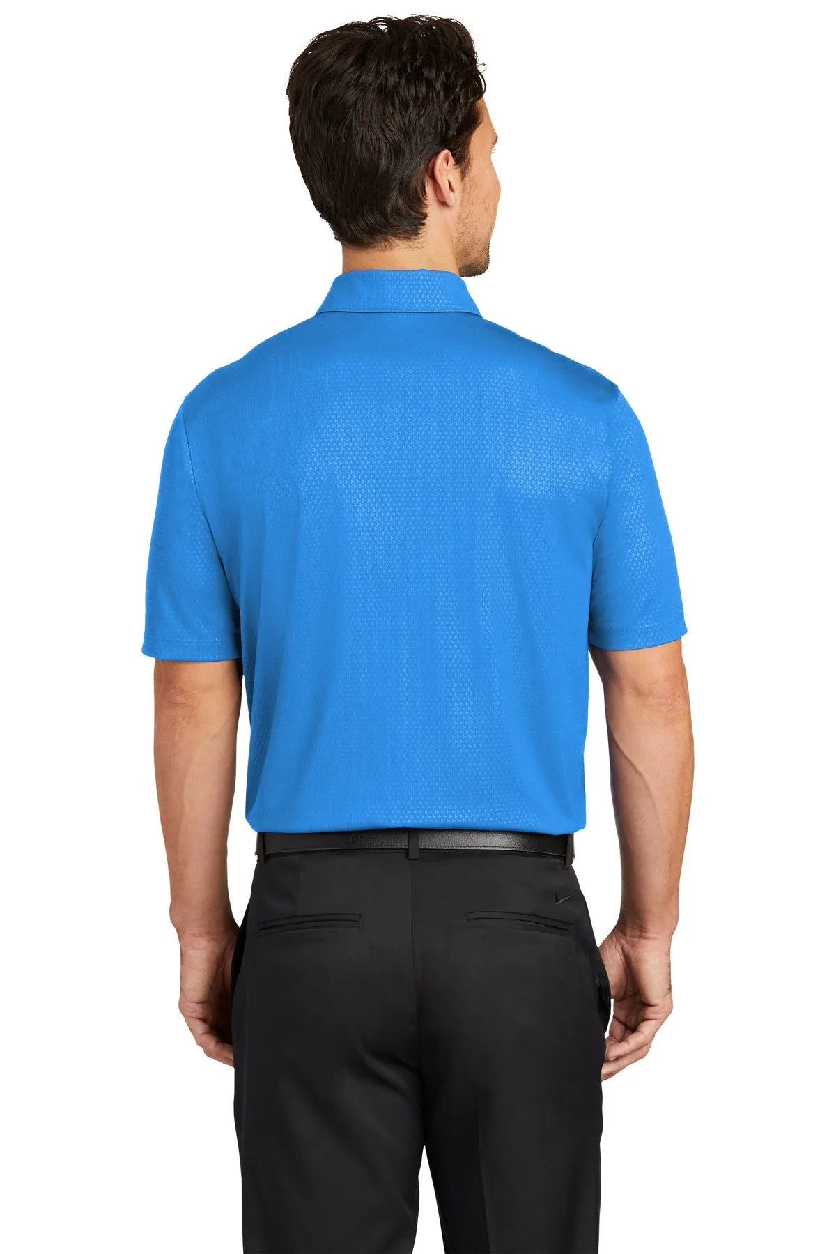 Nike Dri-FIT Embossed Tri-Blade Custom Polos, Brisk Blue