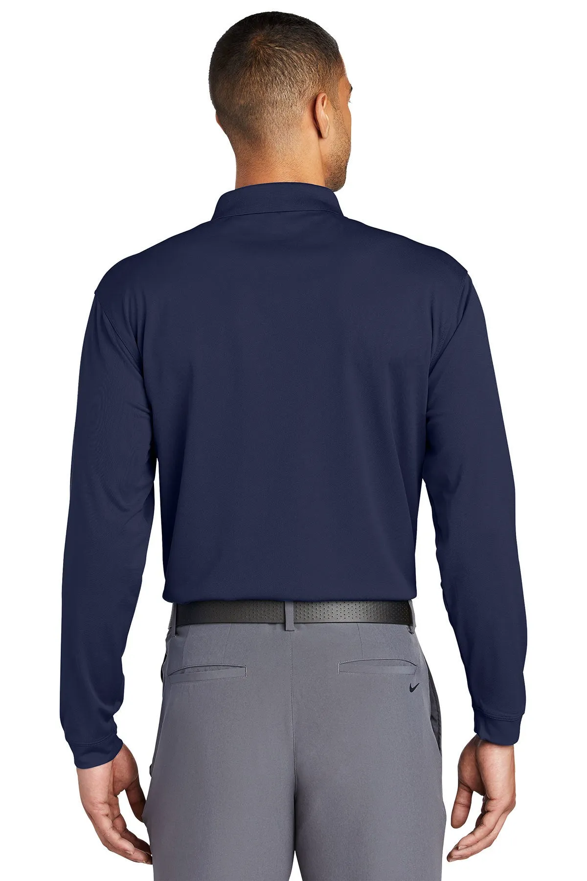 Nike Long Sleeve DriFIT Stretch Tech Custom Polos, Midnight Navy