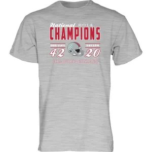 Ohio State Buckeyes Blue 84 2015 College Football Champs Heather Gray T-Shirt