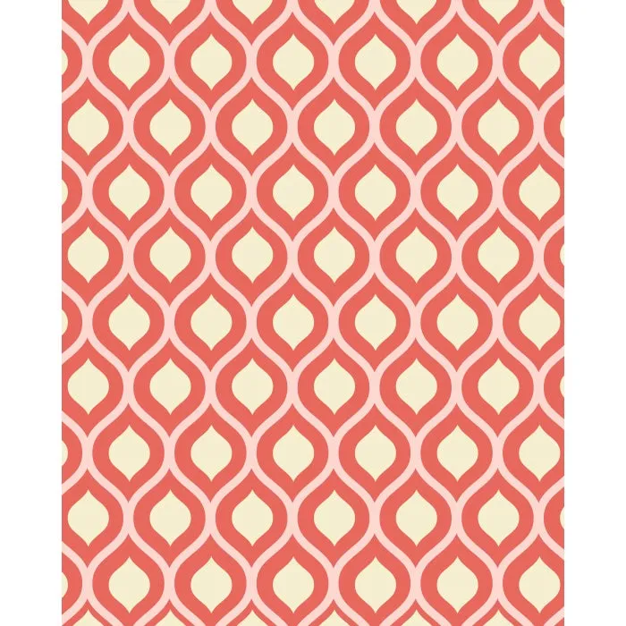 Orange Retro Waves Patterned Printed Backdrop