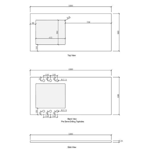 Otti Noosa Fluted White 1300mm Laundry Cabinet Set