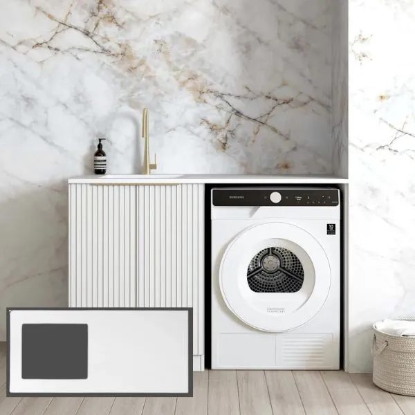 Otti Noosa Fluted White 1300mm Laundry Cabinet Set
