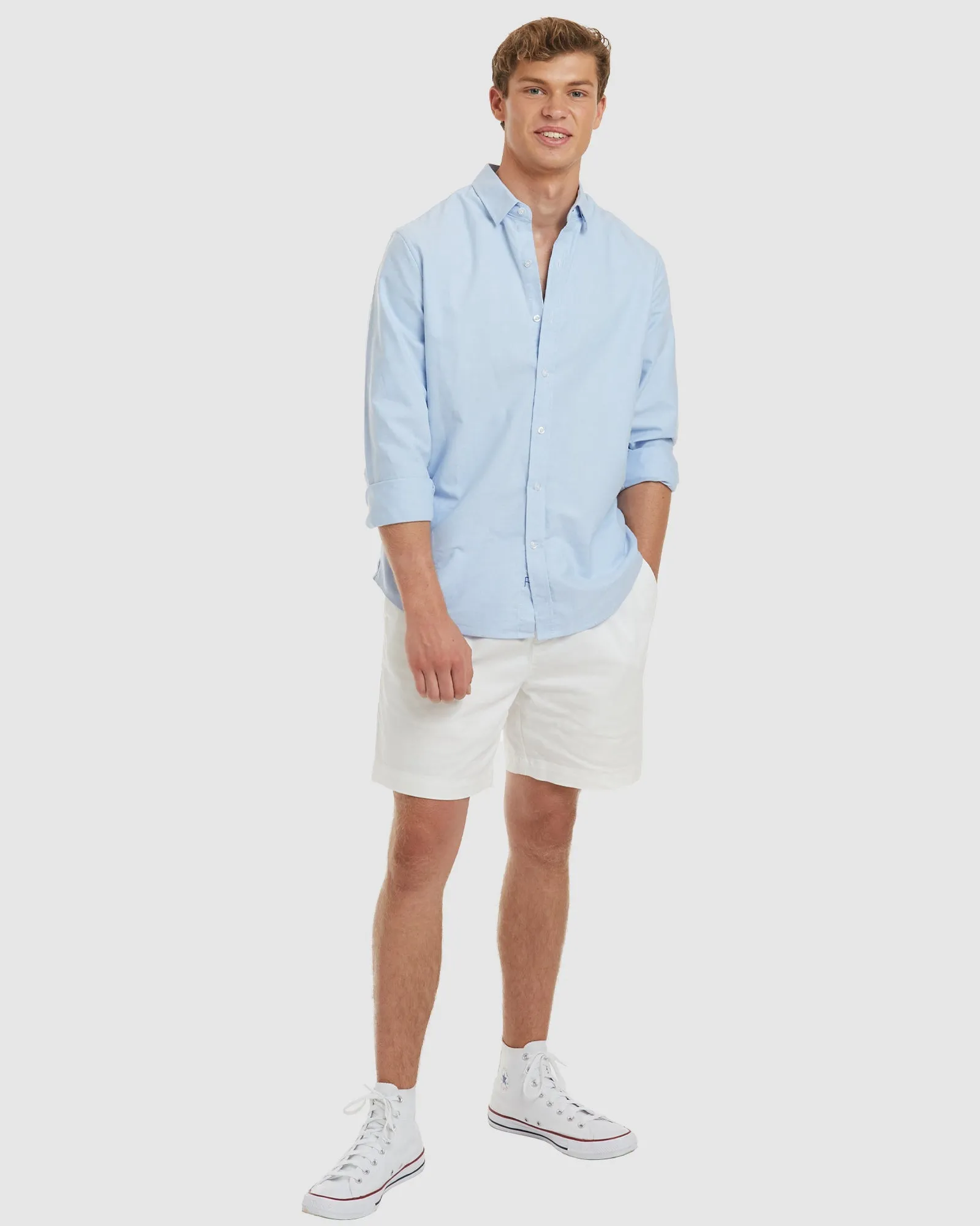 Oxford-Casual Blue Cotton Shirt
