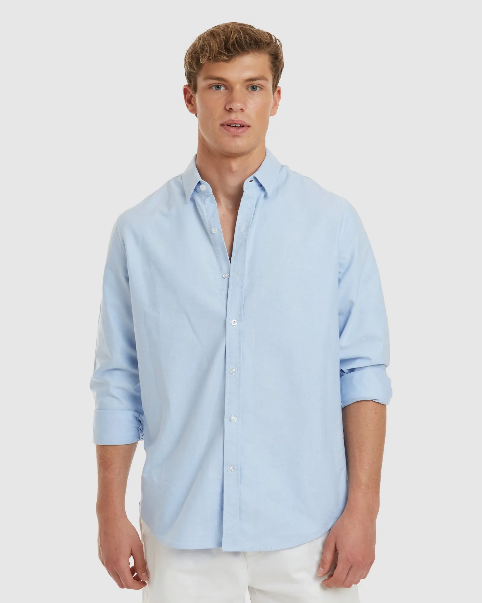 Oxford-Casual Blue Cotton Shirt