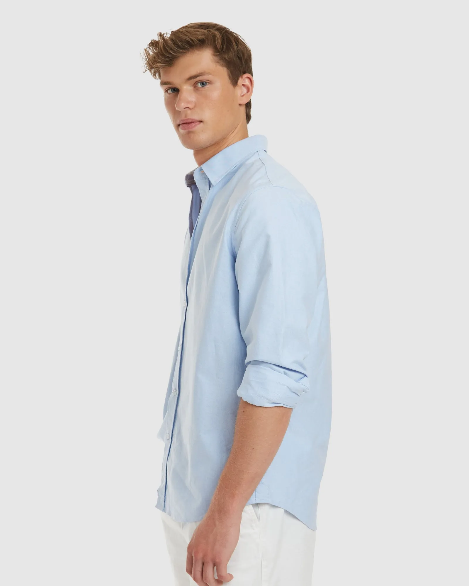 Oxford-Casual Blue Cotton Shirt