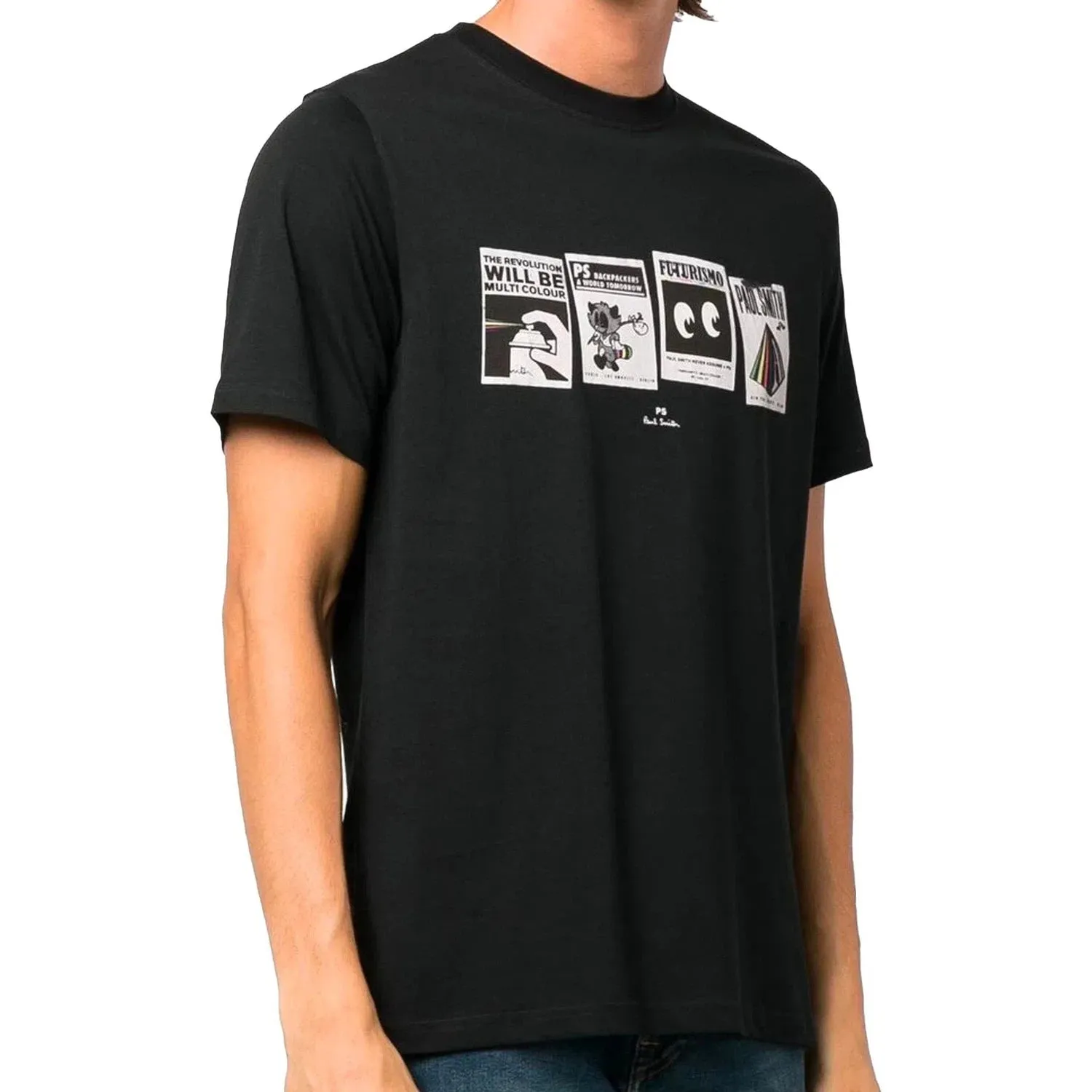 PAUL SMITH Tshirt SS Reg Fit Futurismo - Black