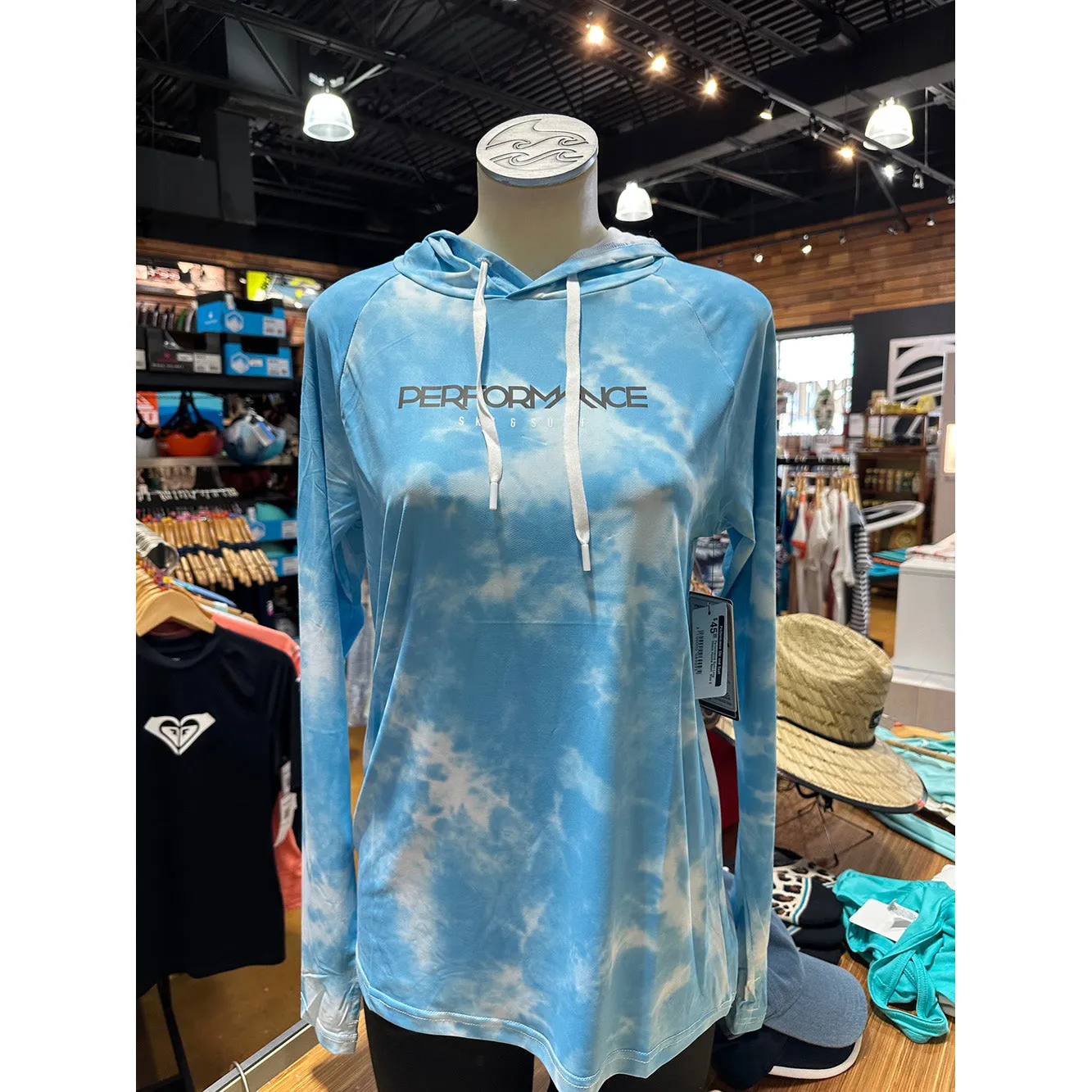 Performance Sync Long Sleeve Hoodie Rash Blue Cloud