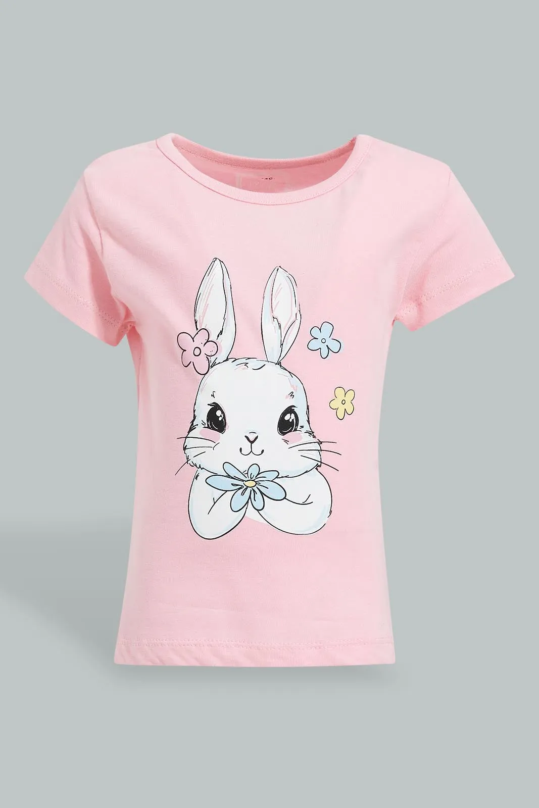 Pink And Grey Printed Pyjama Set For Baby Girls (Pack of 2)
