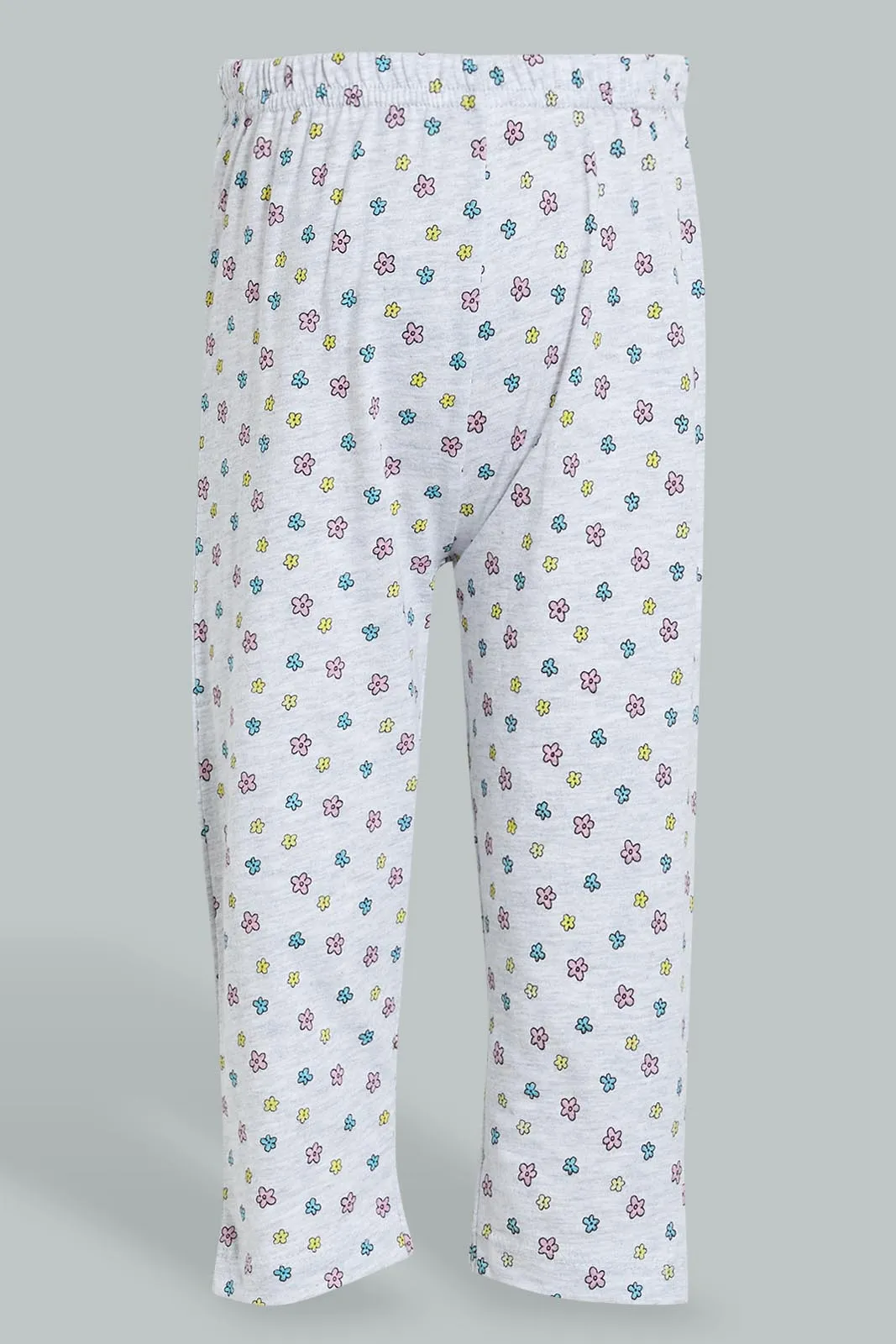 Pink And Grey Printed Pyjama Set For Baby Girls (Pack of 2)