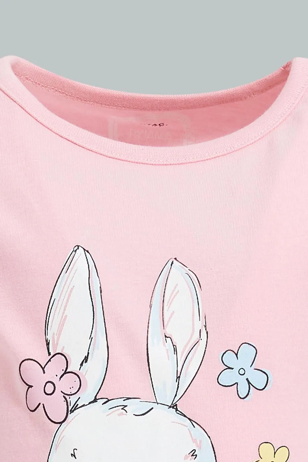 Pink And Grey Printed Pyjama Set For Baby Girls (Pack of 2)