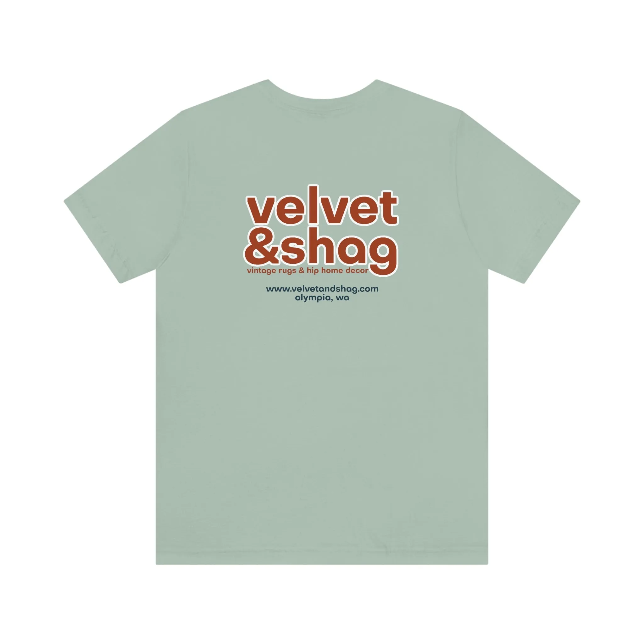 "Vintage Rugs are My Drugs" Unisex Jersey Short Sleeve Tee in Dusty Blue
