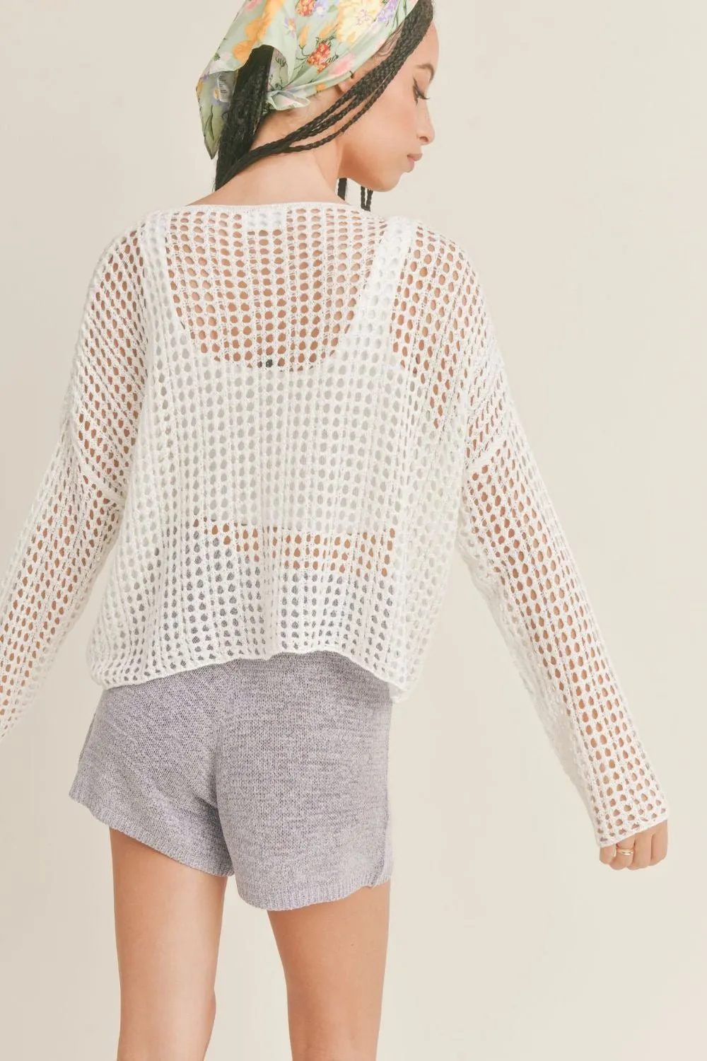 Sage The Label | Boho Crochet Long Sleeve Top | Ivory