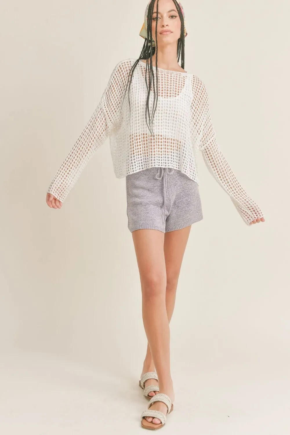 Sage The Label | Boho Crochet Long Sleeve Top | Ivory