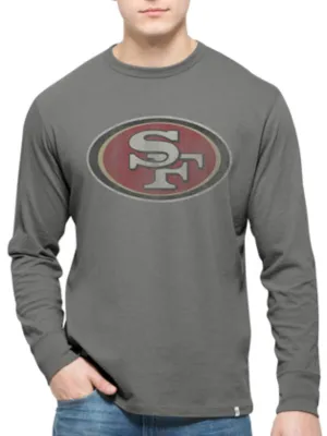 San Francisco 49ers 47 Brand Wolf Grey Long Sleeve Cotton Flanker T-Shirt