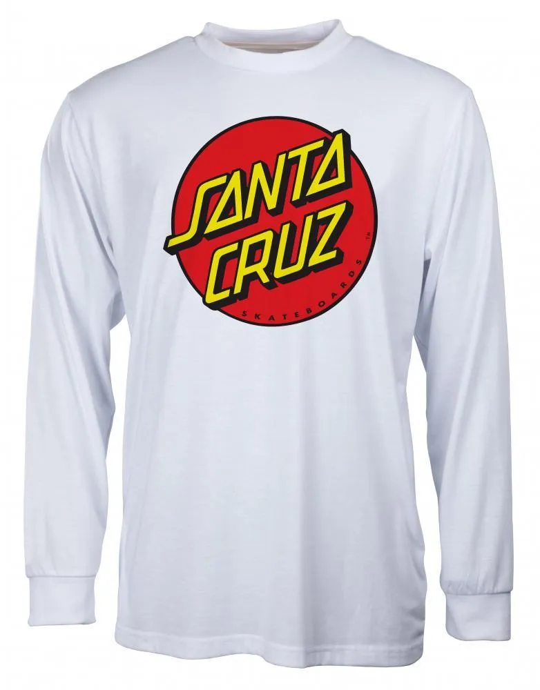 Santa Cruz Classic Dot Long Sleeve T-Shirt White