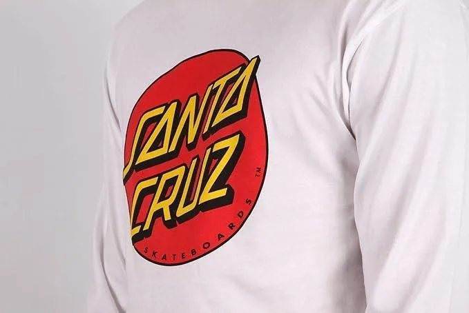 Santa Cruz Classic Dot Long Sleeve T-Shirt White