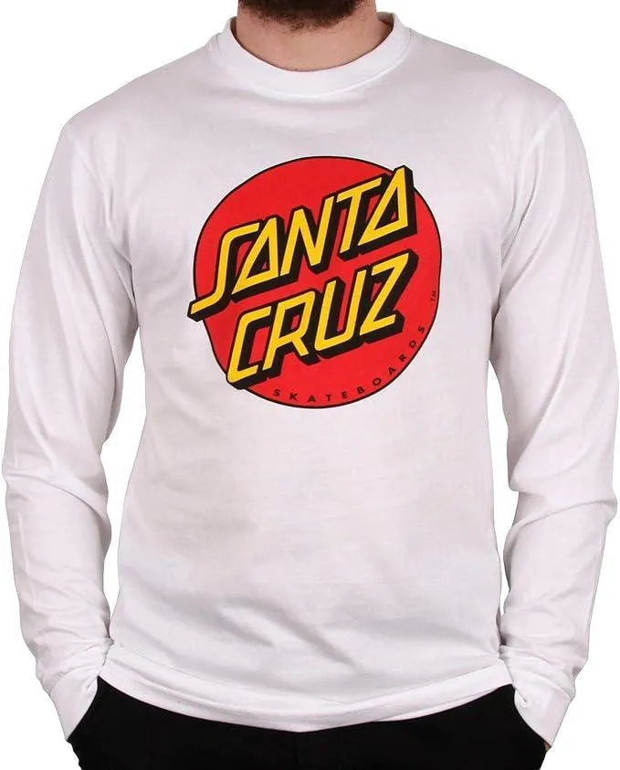 Santa Cruz Classic Dot Long Sleeve T-Shirt White
