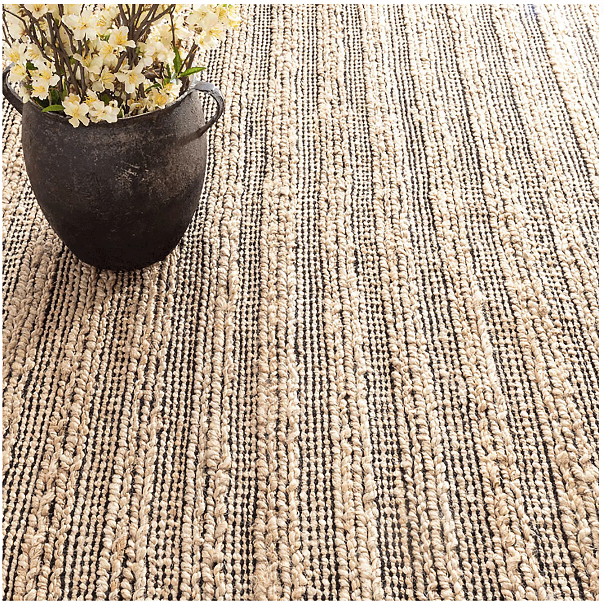 Simba Black Woven Jute Rug