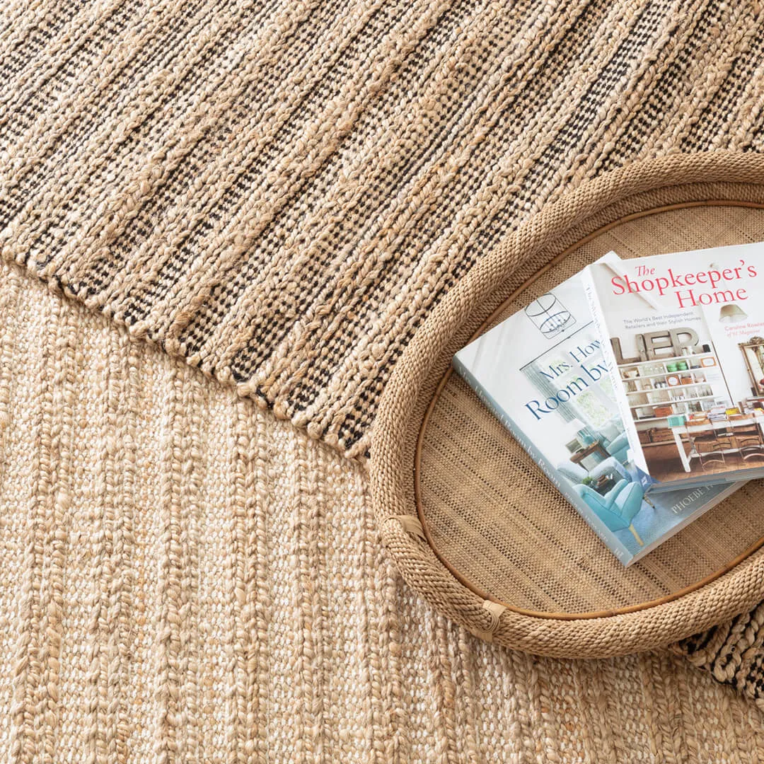 Simba Black Woven Jute Rug