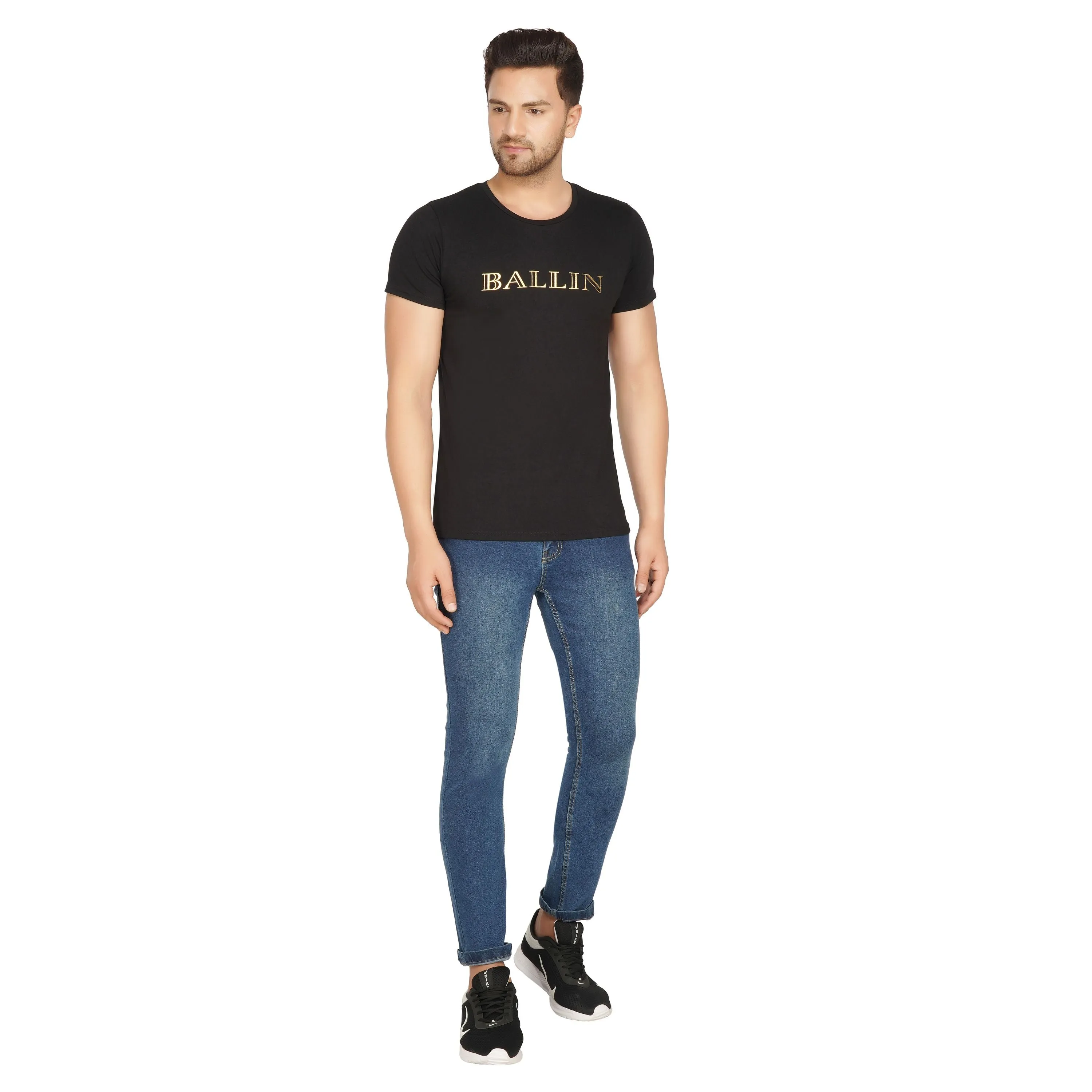 SLAY. Men's BALLIN' Edition Gold Foil Print T-shirt Matte Finish
