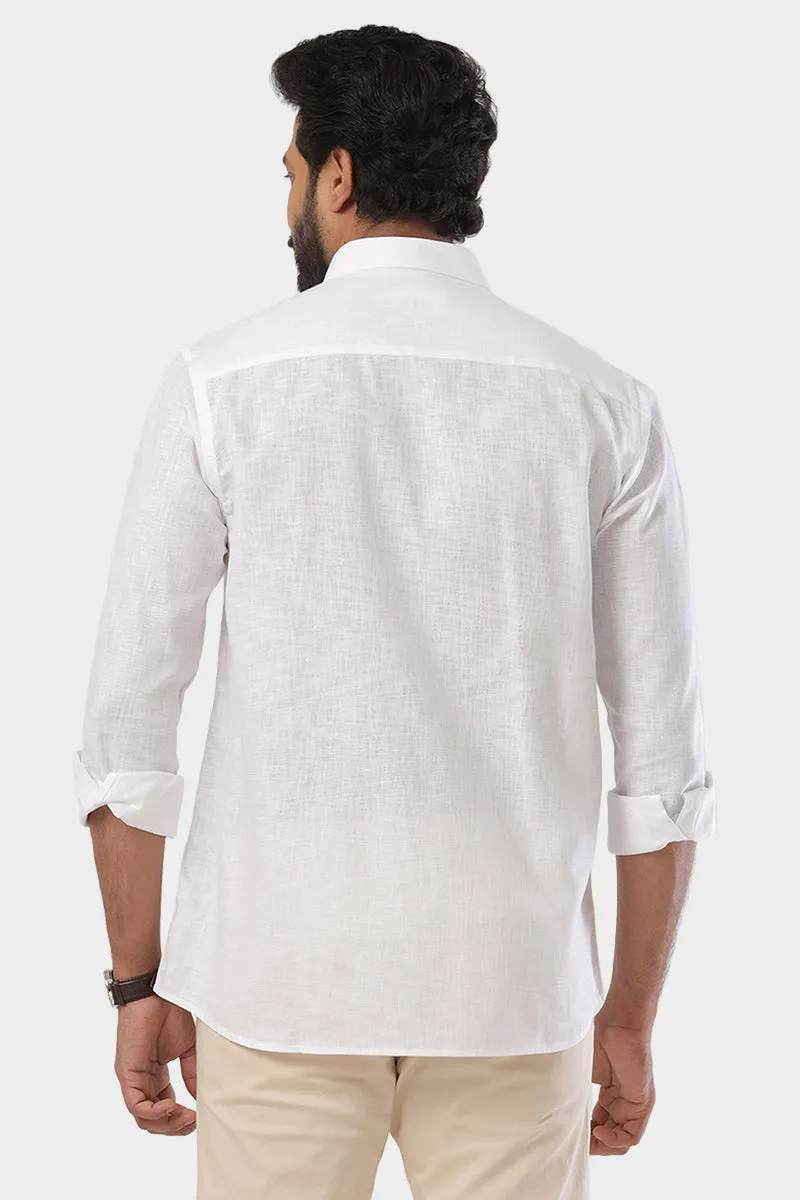 Soho - 100% Cotton Formal White Shirt For Men | Uathayam