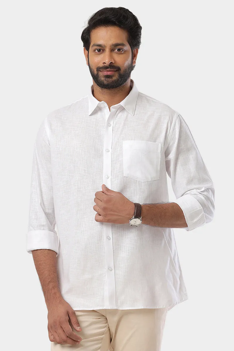 Soho - 100% Cotton Formal White Shirt For Men | Uathayam