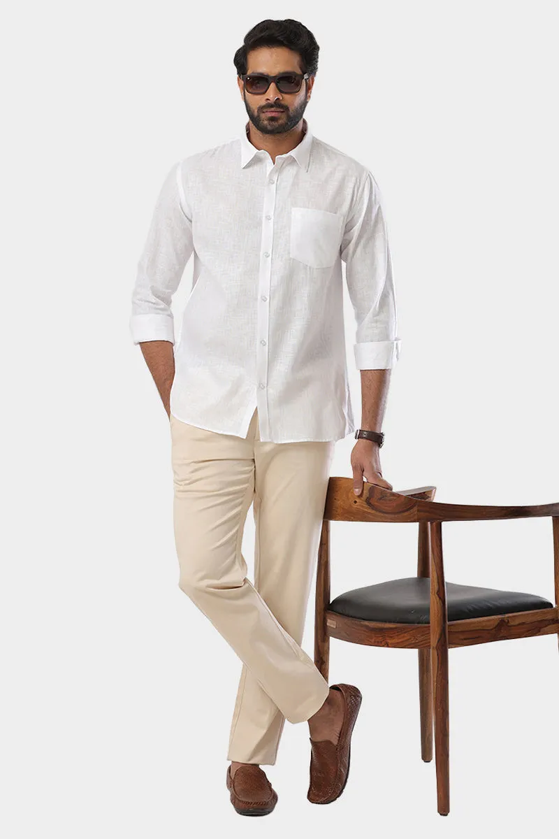 Soho - 100% Cotton Formal White Shirt For Men | Uathayam