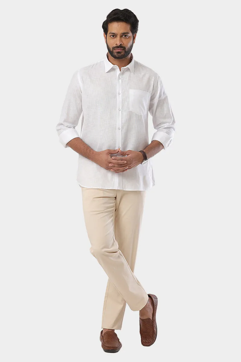 Soho - 100% Cotton Formal White Shirt For Men | Uathayam