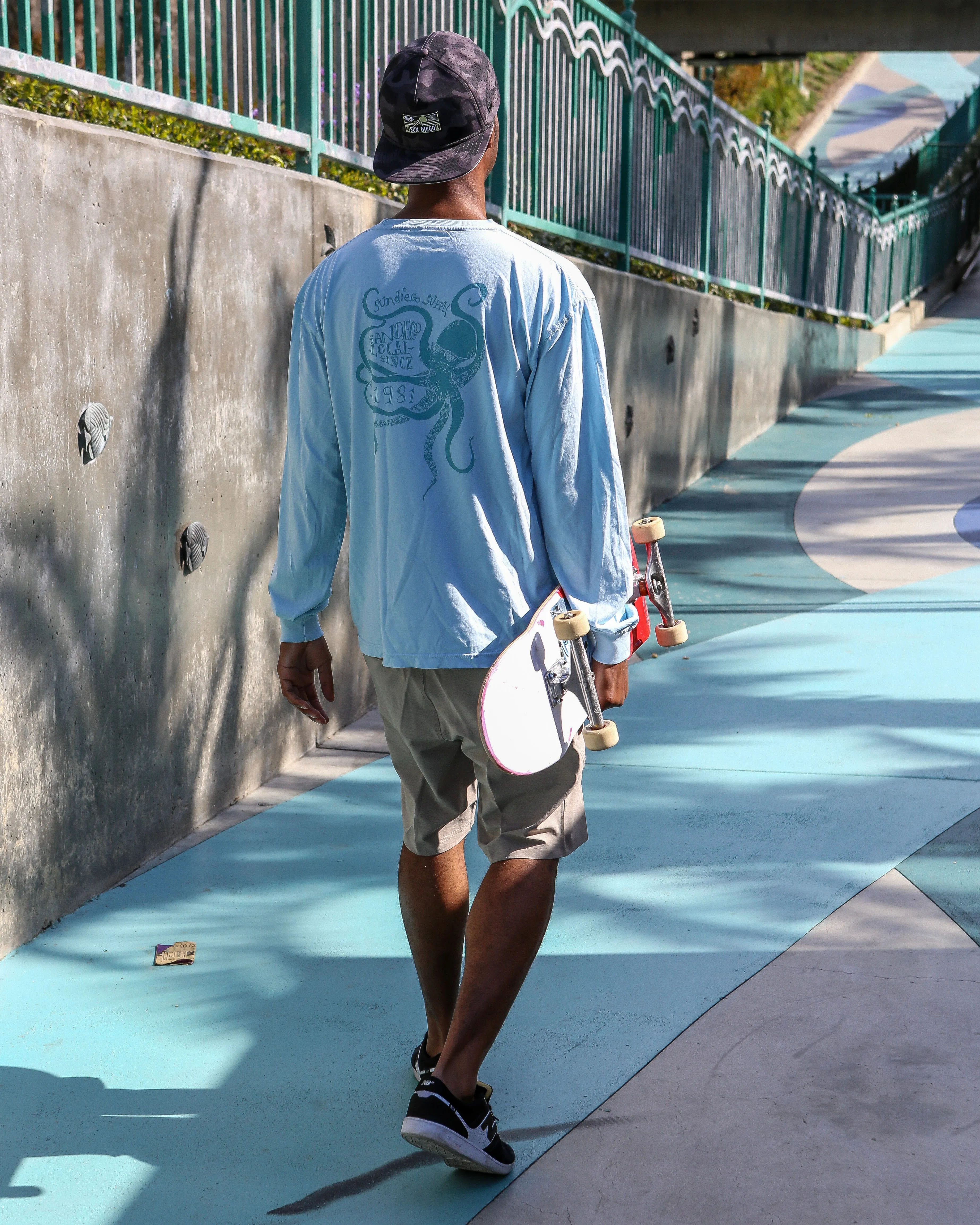 SunDiego Dont Get Inked Heavyweight Long Sleeve Tee - Sky Blue