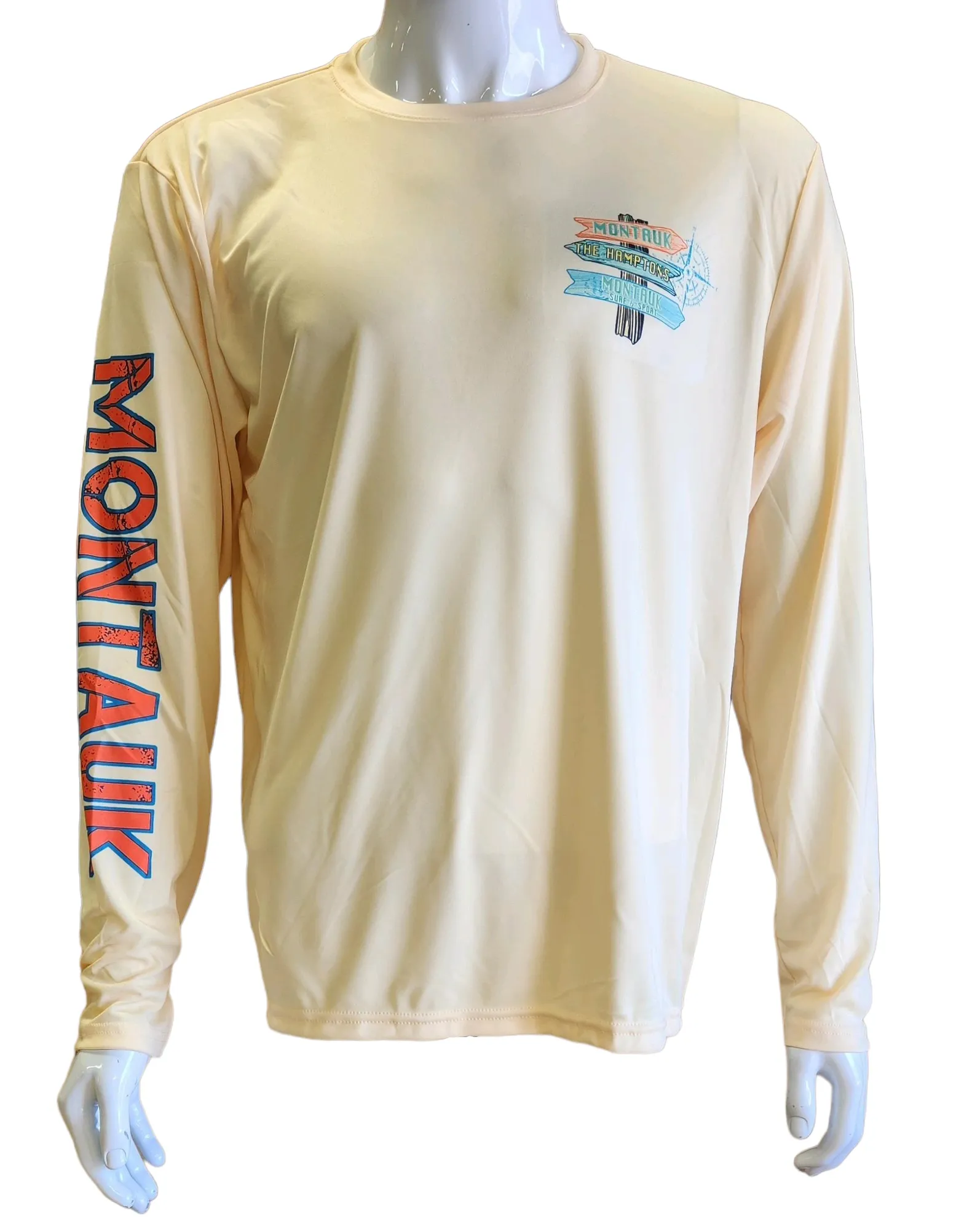 Unisex Montauk The End Sign Post Uv50 DriFit Loose Fit Long Sleeve Tee