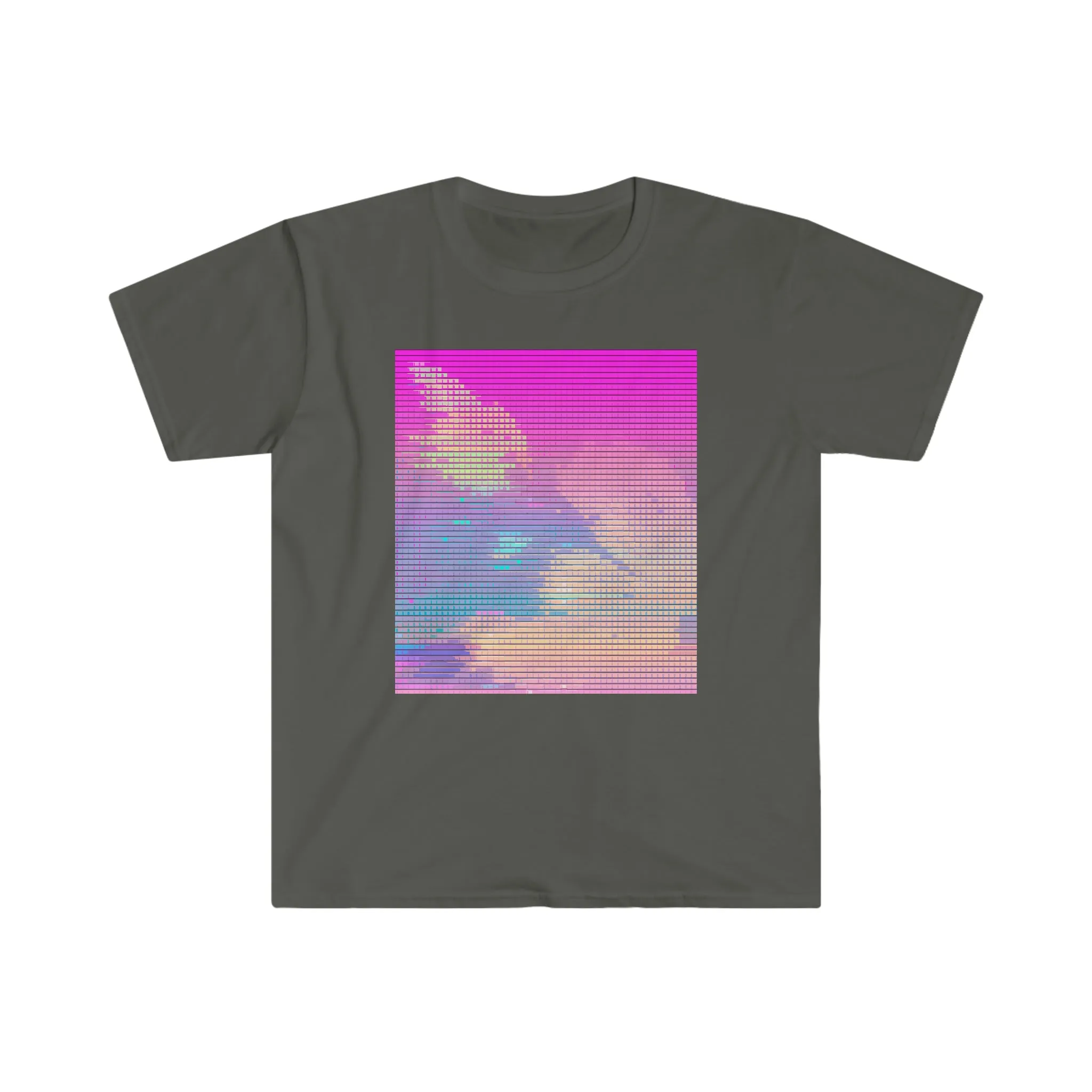 Unisex Softstyle T-Shirt Pink Pixel Art