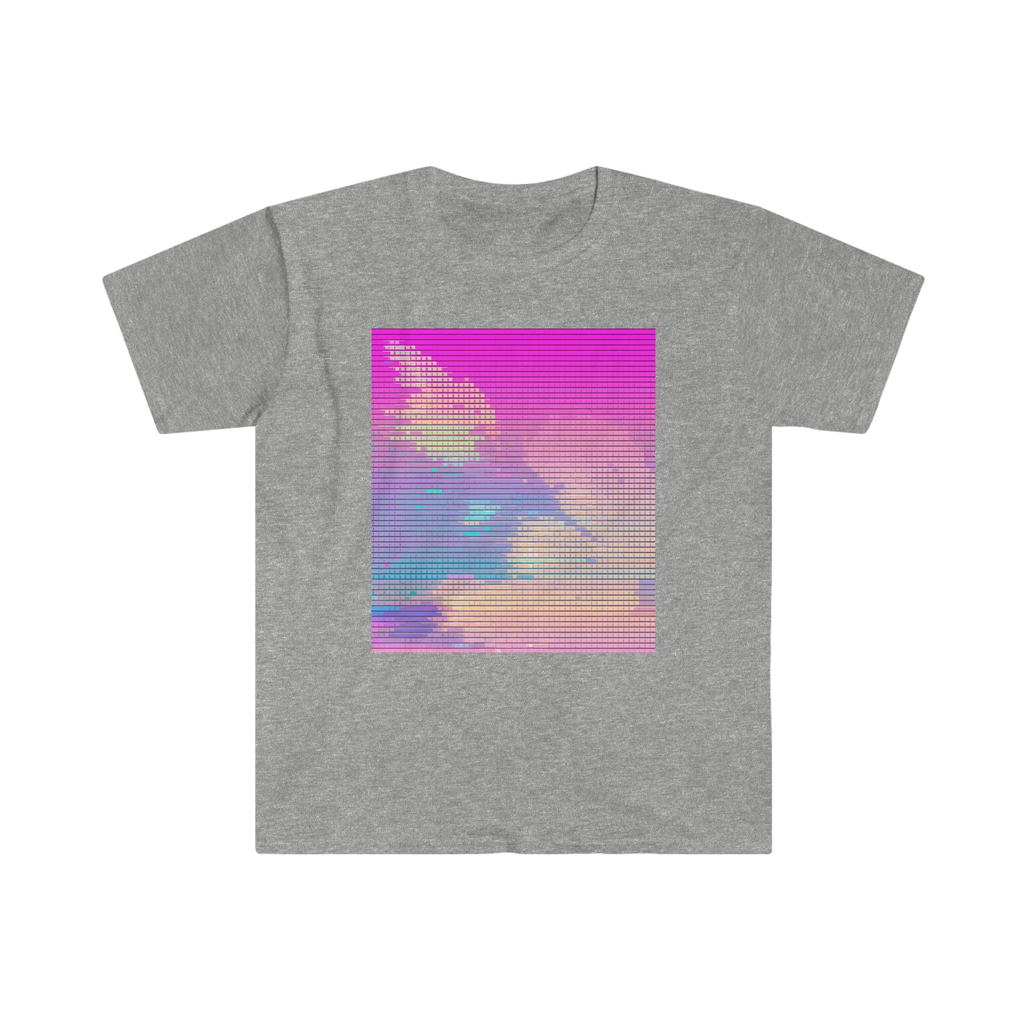 Unisex Softstyle T-Shirt Pink Pixel Art