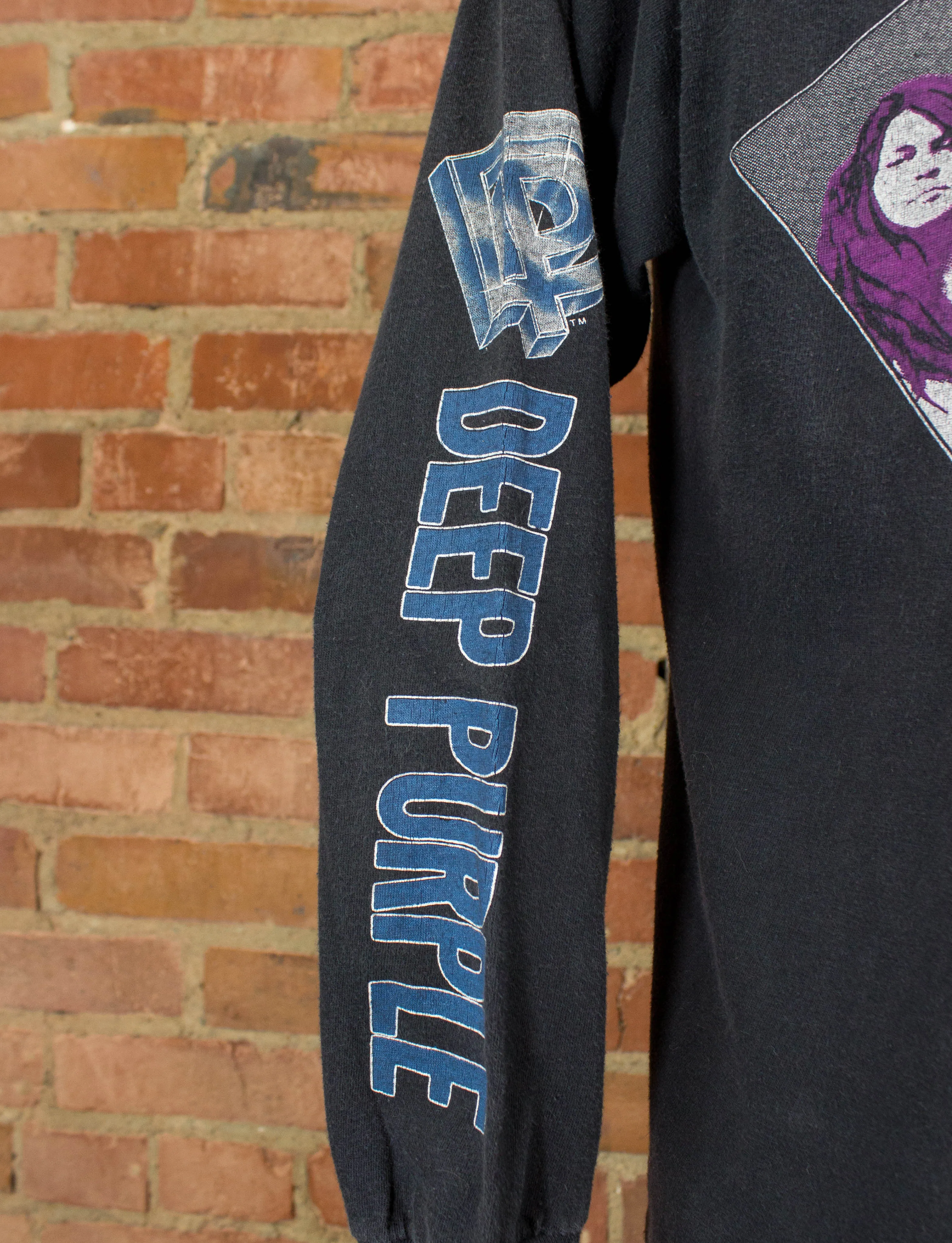 Vintage Deep Purple Concert T Shirt 1985 Perfect Strangers Tour Black Long Sleeve Medium