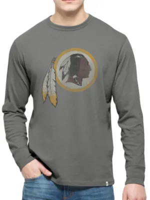 Washington Redskins 47 Brand Wolf Grey Long Sleeve Cotton Flanker T-Shirt