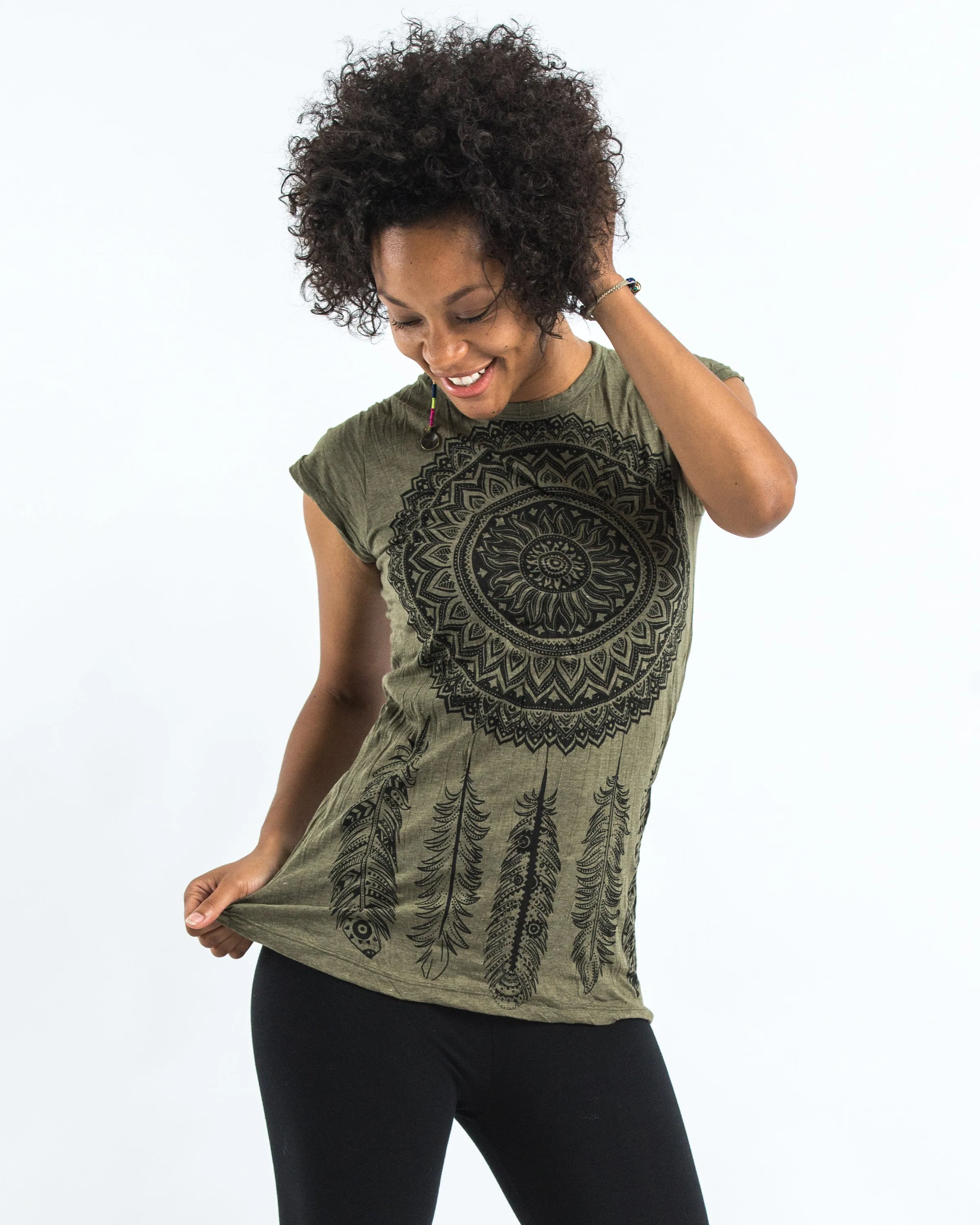 Womens Dreamcatcher T-Shirt in Green