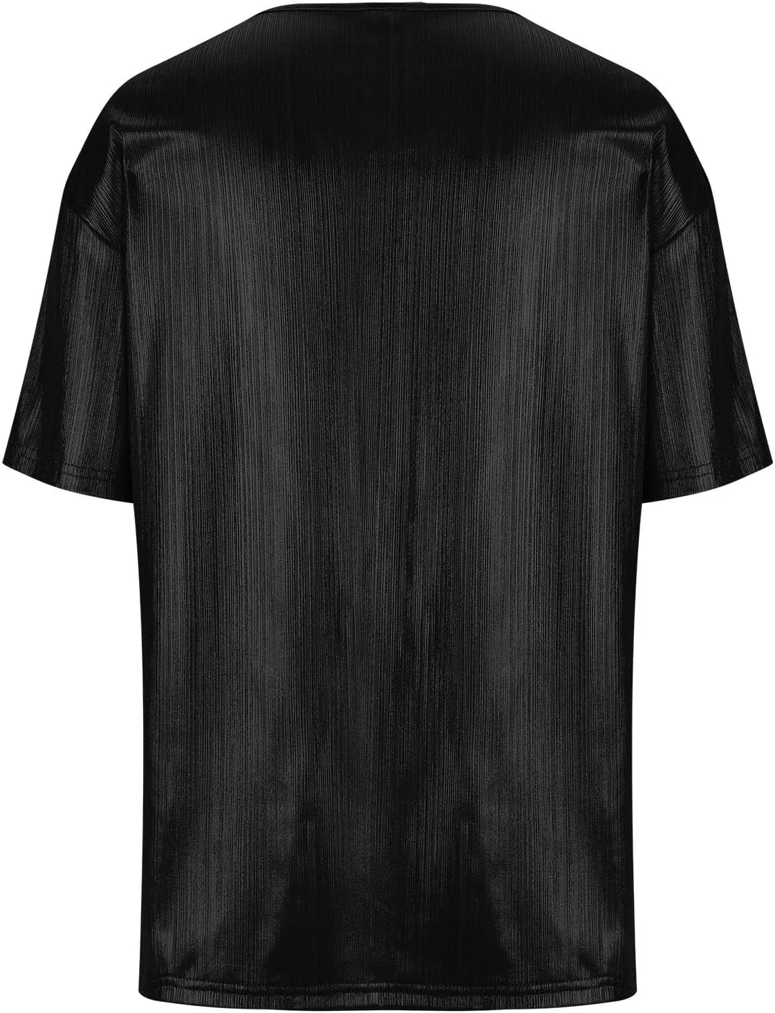 Women's Shiny Metallic Tops Short Sleeve T Shirt Glitter Party Disco Club Tees Holographic Music Festival Outfit